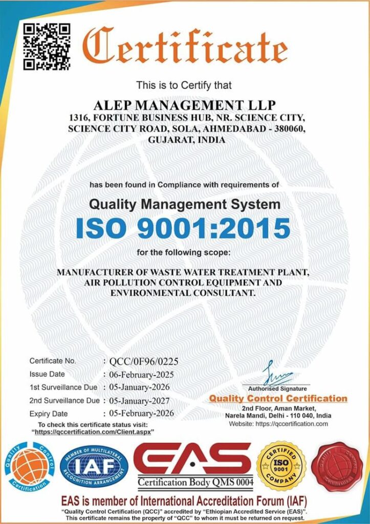 Alep ISO 9001 2015 Certificate